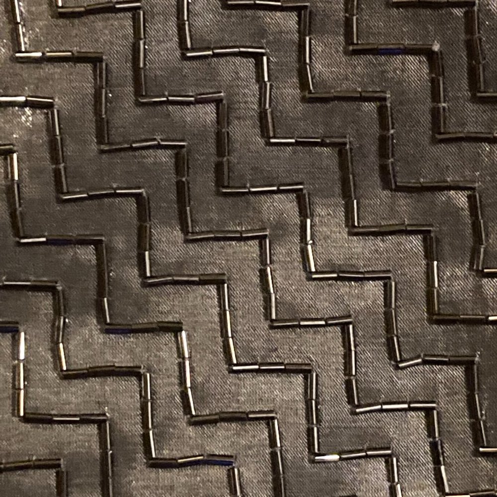 Stunning Silver/Gray Beaded & Flapper Fringe Even… - image 2